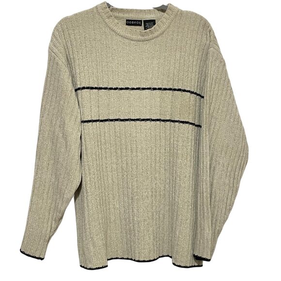 Vintage Beige Oversized Acrylic Knit Grandpa Sweater Large - Picture 3 of 13